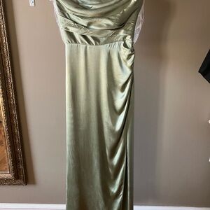 Reformation Olive Green Textured Fabric